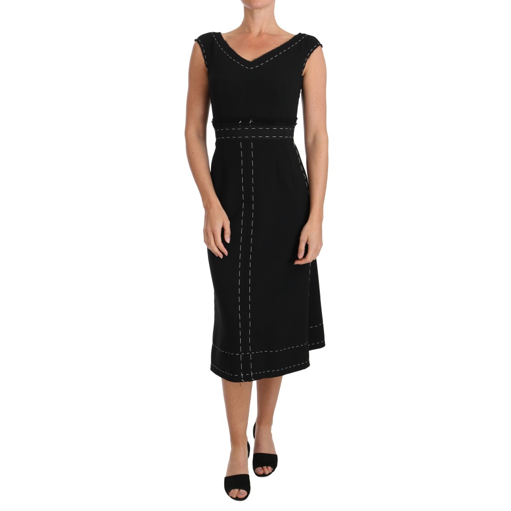 Dolce & Gabbana Elegantes Schwarzes Etuikleid aus Wolle