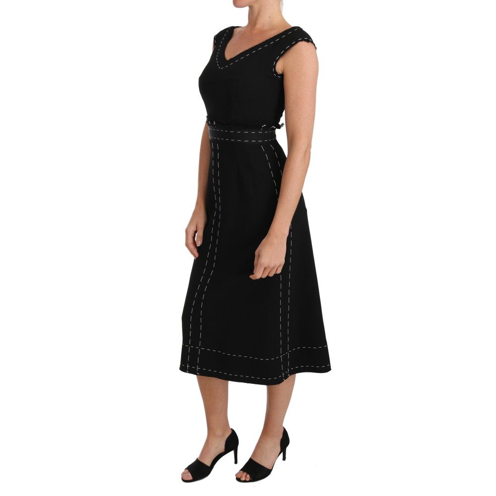 Dolce & Gabbana Elegantes Schwarzes Etuikleid aus Wolle