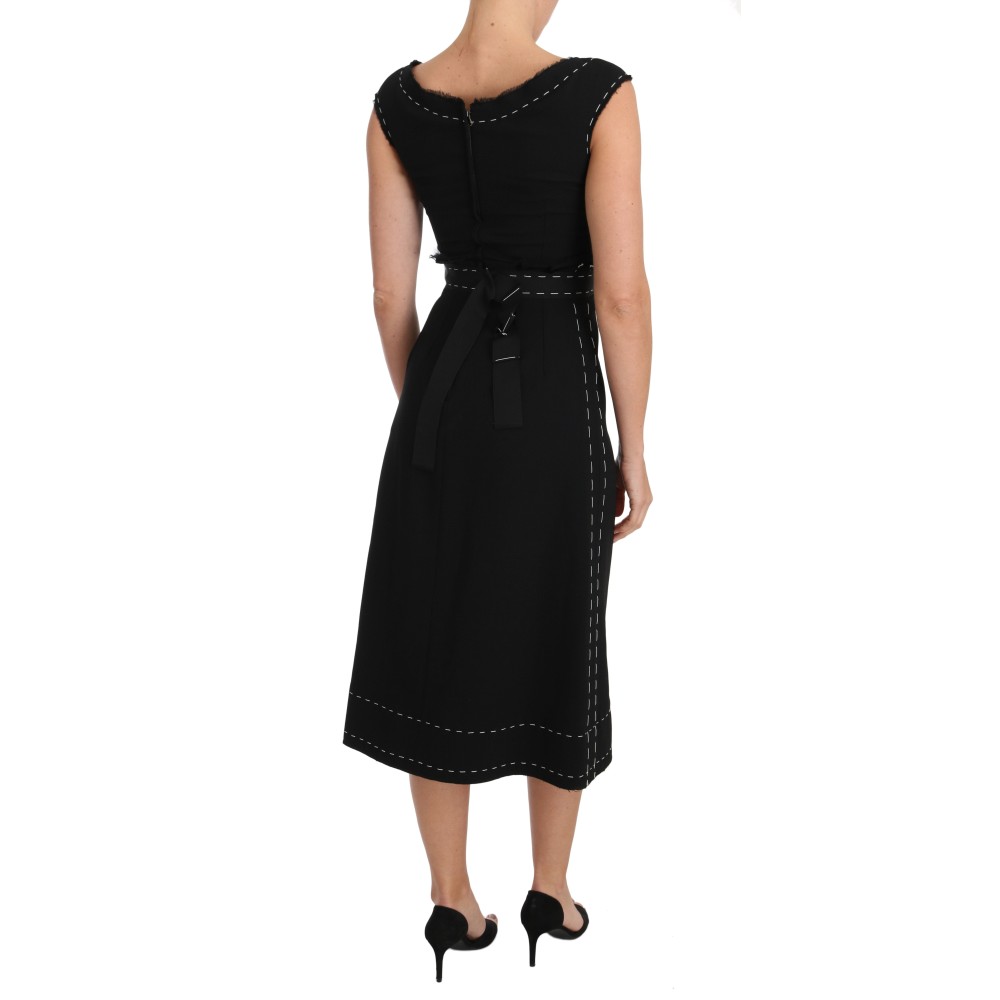 Dolce & Gabbana Elegantes Schwarzes Etuikleid aus Wolle