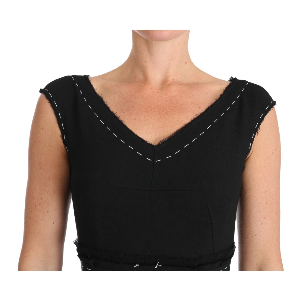 Dolce & Gabbana Elegantes Schwarzes Etuikleid aus Wolle