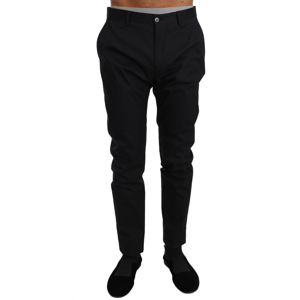 Dolce & Gabbana Elegante schwarze formelle Hose aus Wollgemisch