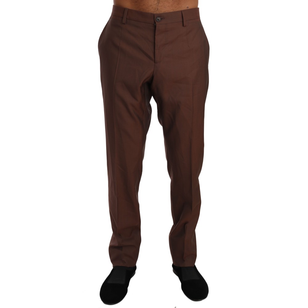 Dolce & Gabbana Elegante braune formelle Hose aus Wolle und Seide
