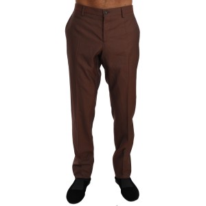 Dolce & Gabbana Elegante braune formelle Hose aus Wolle und Seide