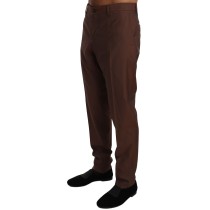 Dolce & Gabbana Elegante braune formelle Hose aus Wolle und Seide