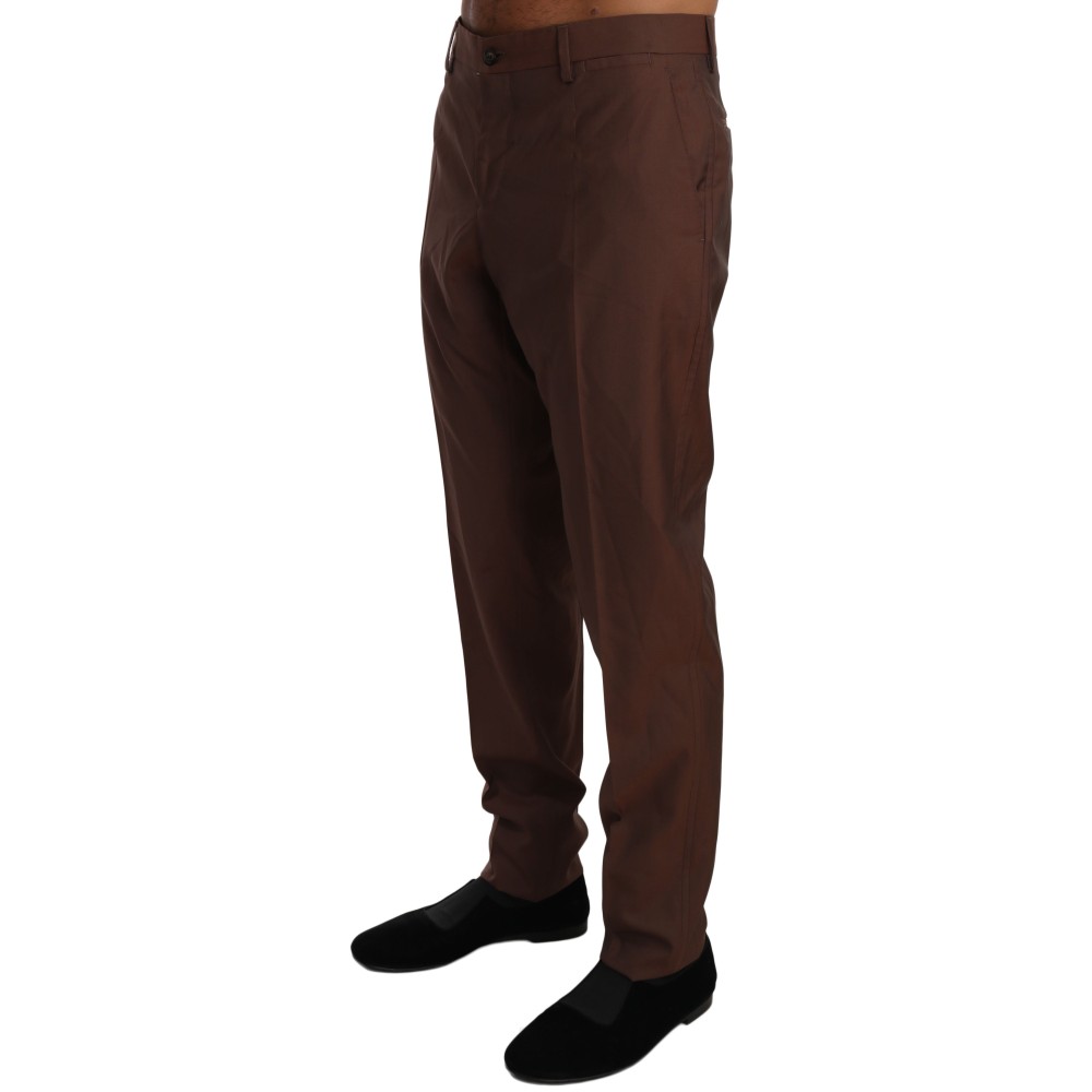 Dolce & Gabbana Elegante braune formelle Hose aus Wolle und Seide