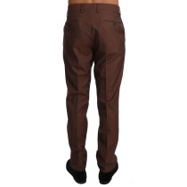 Dolce & Gabbana Elegante braune formelle Hose aus Wolle und Seide