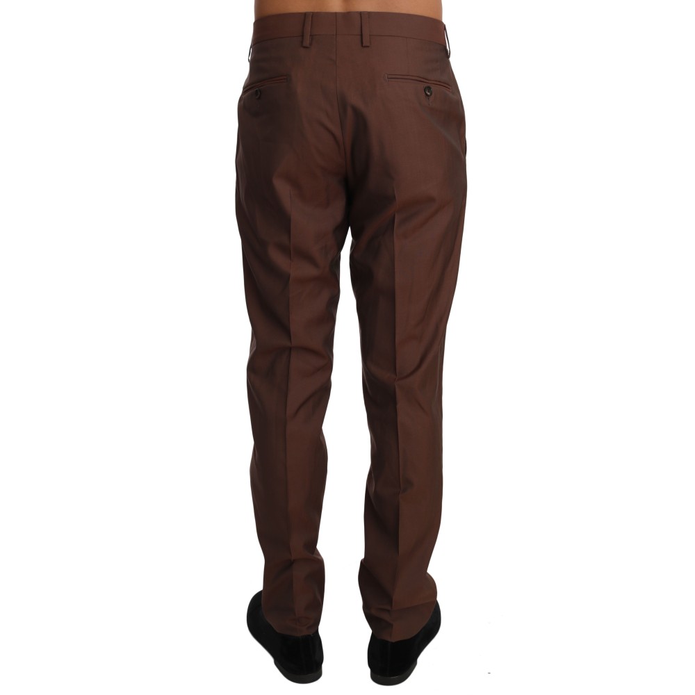 Dolce & Gabbana Elegante braune formelle Hose aus Wolle und Seide