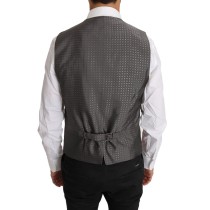 Dolce & Gabbana Elegante bronzefarbene & graue formelle Weste Slim Fit