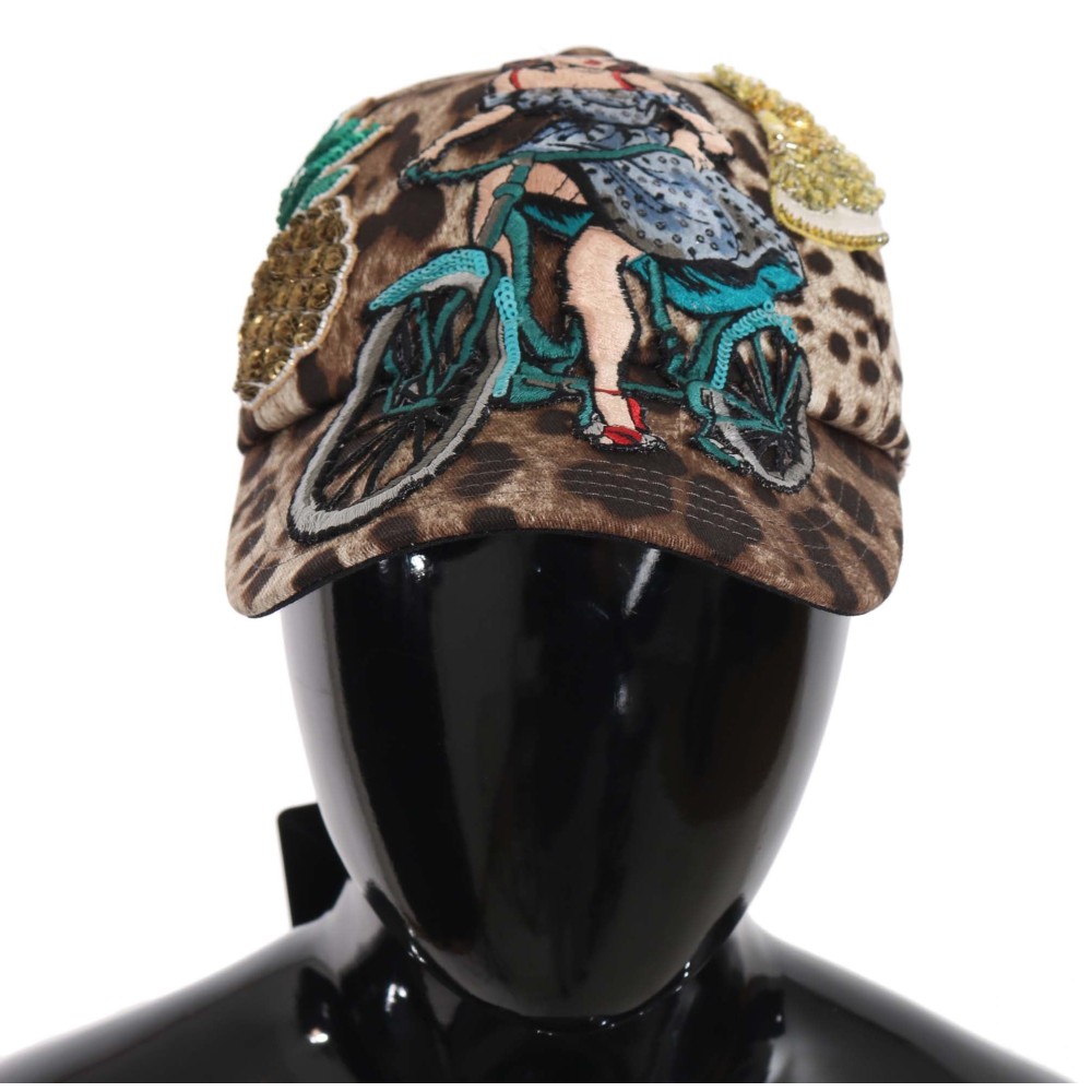 Dolce & Gabbana Elegante Baseballkappe mit Leopardenpailletten