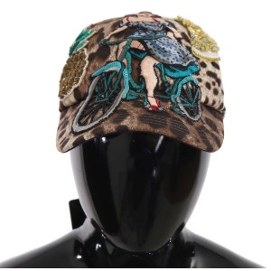 Dolce & Gabbana Elegante Baseballkappe mit Leopardenpailletten