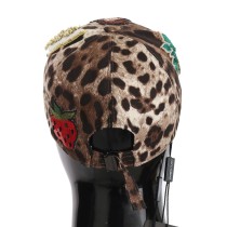Dolce & Gabbana Elegante Baseballkappe mit Leopardenpailletten