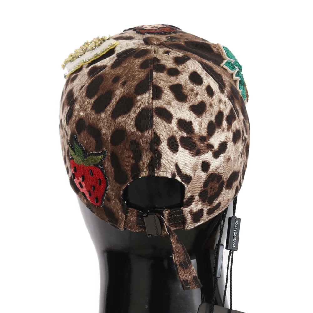 Dolce & Gabbana Elegante Baseballkappe mit Leopardenpailletten