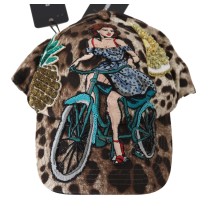 Dolce & Gabbana Elegante Baseballkappe mit Leopardenpailletten
