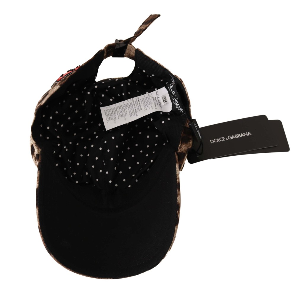 Dolce & Gabbana Elegante Baseballkappe mit Leopardenpailletten