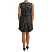 Dolce & Gabbana Shiftkleid mit Hahnentrittmuster und Blumenapplikationen