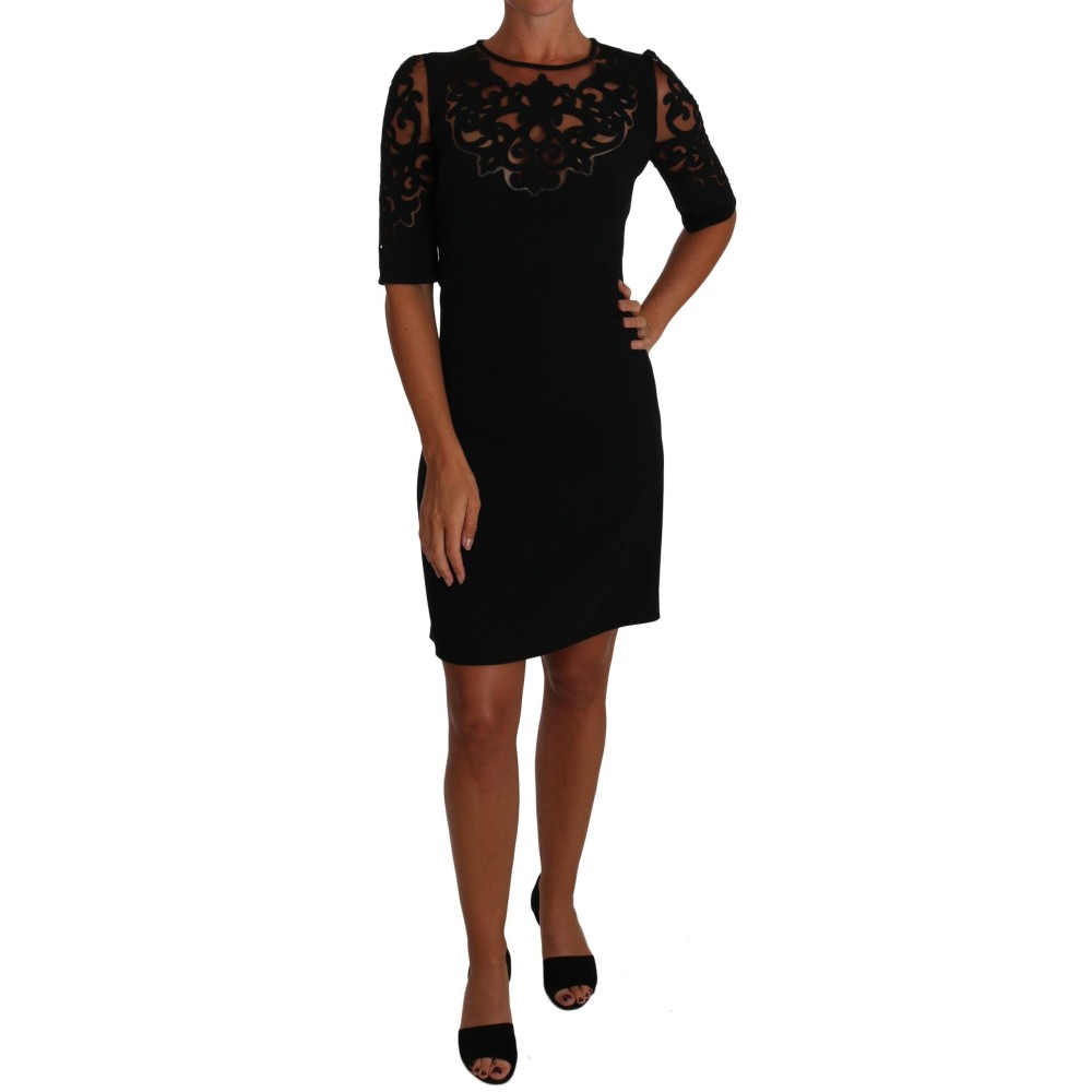 Dolce & Gabbana Elegantes Schwarzes Kleid mit Cut-Out-Detail