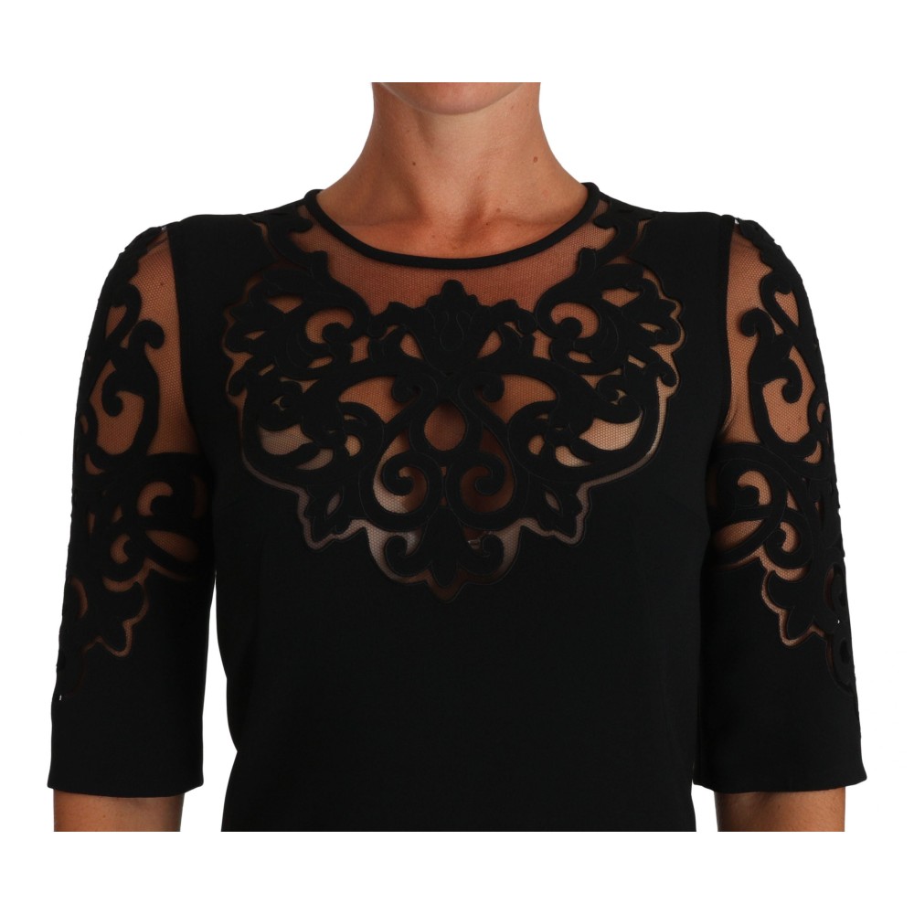 Dolce & Gabbana Elegantes Schwarzes Kleid mit Cut-Out-Detail