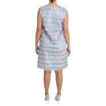 Dolce & Gabbana Elegantes hellblaues Fransen-Shiftkleid