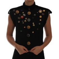 Dolce & Gabbana Schwarze Weste im Militärstil mit Verzierungen
