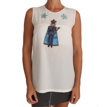 Dolce & Gabbana Verzaubertes ärmelloses Top aus Seide mit Pailletten