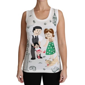 Dolce & Gabbana Elegantes Weißes ärmelloses Baumwoll-Seiden-Hemd