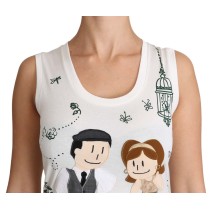 Dolce & Gabbana Elegantes Weißes ärmelloses Baumwoll-Seiden-Hemd