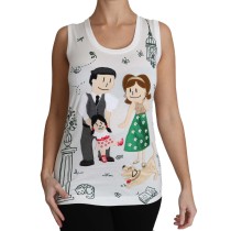 Dolce & Gabbana Elegantes Weißes ärmelloses Baumwoll-Seiden-Hemd
