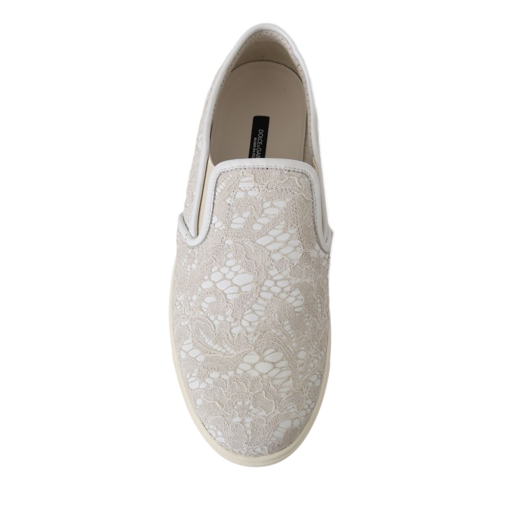 Dolce & Gabbana Elegante Off White Loafers für Damen