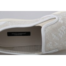 Dolce & Gabbana Elegante Off White Loafers für Damen