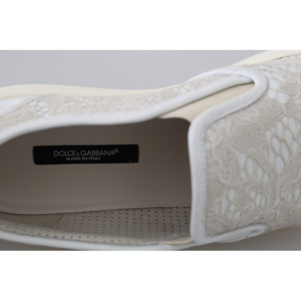 Dolce & Gabbana Elegante Off White Loafers für Damen