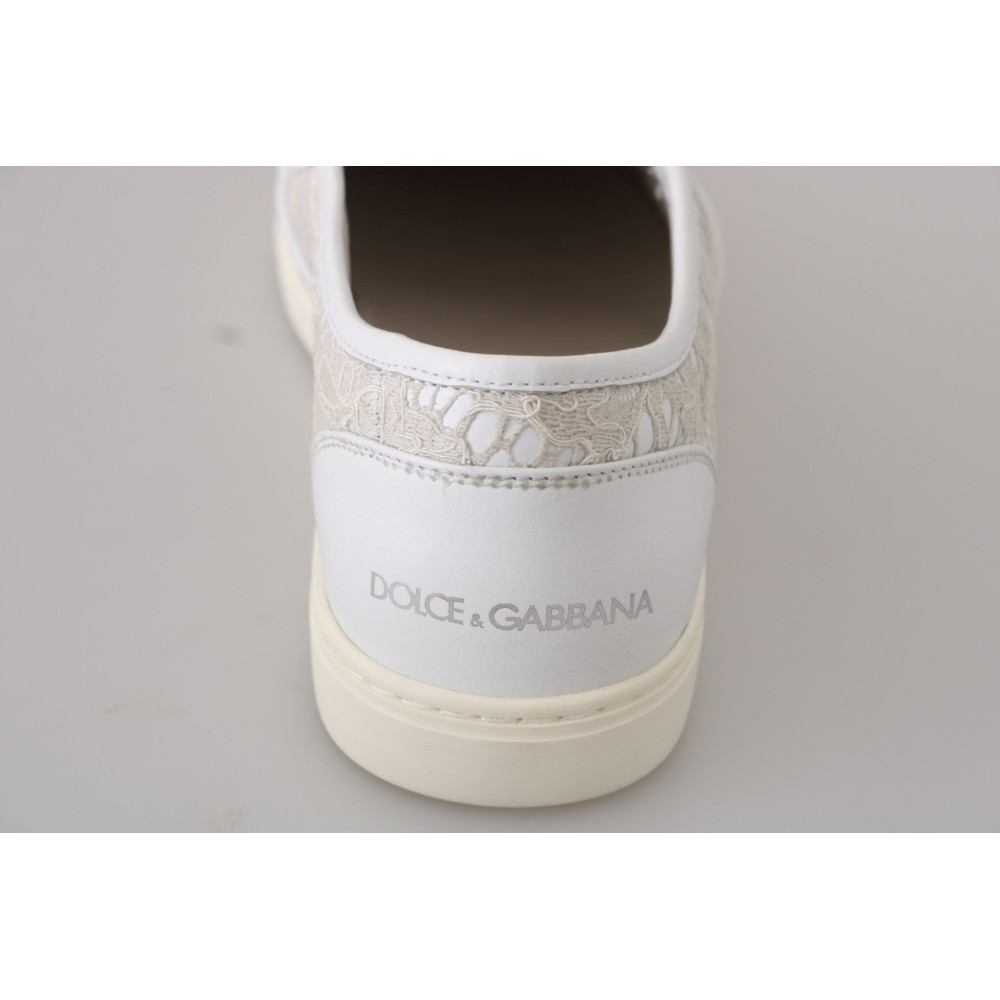 Dolce & Gabbana Elegante Off White Loafers für Damen