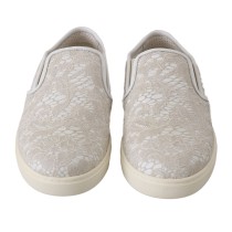 Dolce & Gabbana Elegante Off White Loafers für Damen