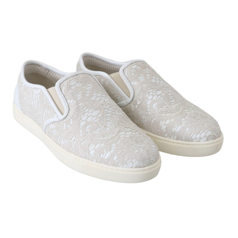 Dolce & Gabbana Elegante Off White Loafers für Damen