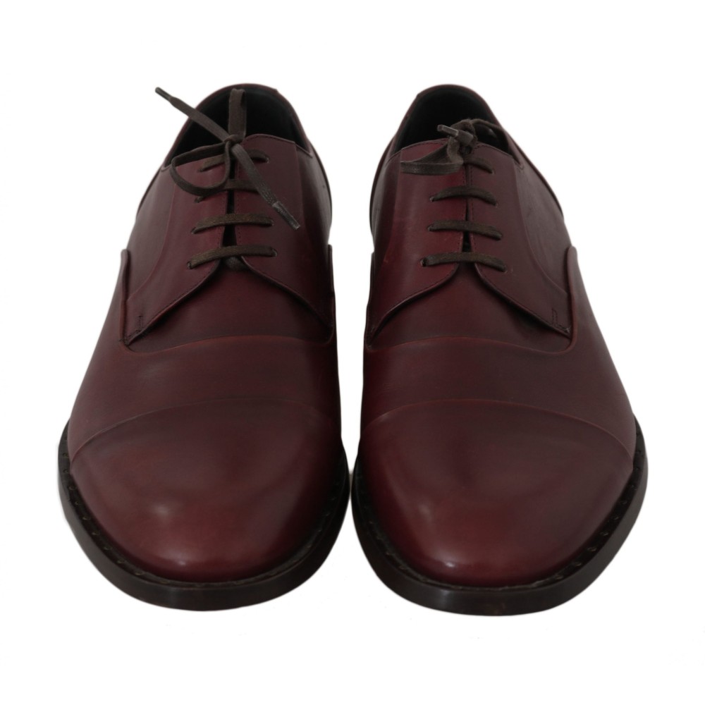 Dolce & Gabbana Elegante bordeauxfarbene Lederschuhe