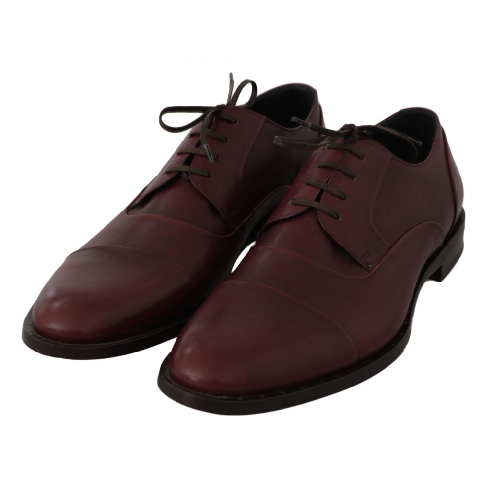 Dolce & Gabbana Elegante bordeauxfarbene Lederschuhe