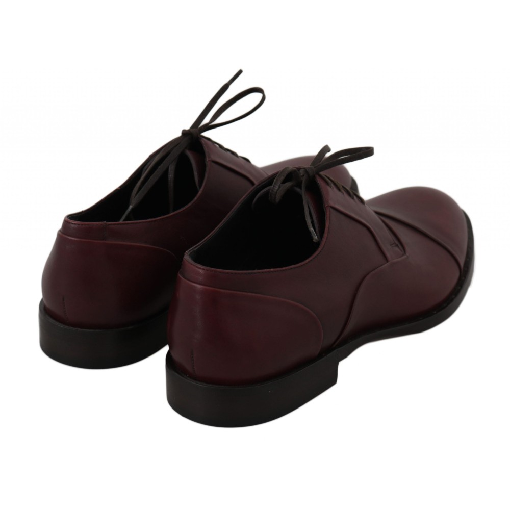 Dolce & Gabbana Elegante bordeauxfarbene Lederschuhe