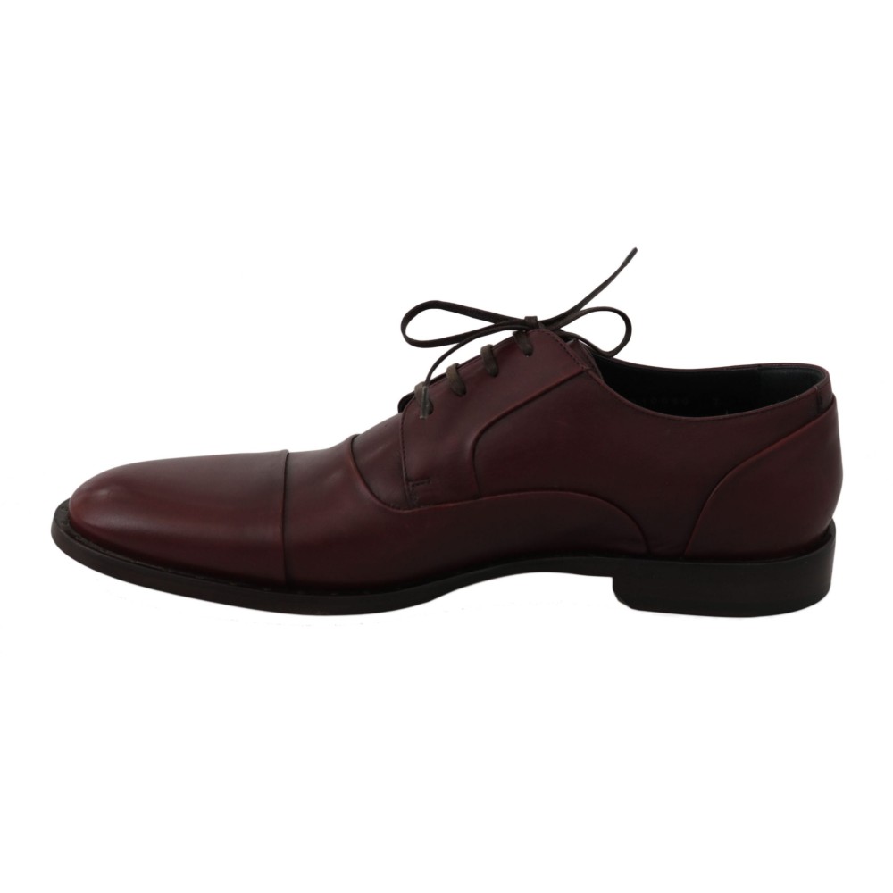Dolce & Gabbana Elegante bordeauxfarbene Lederschuhe