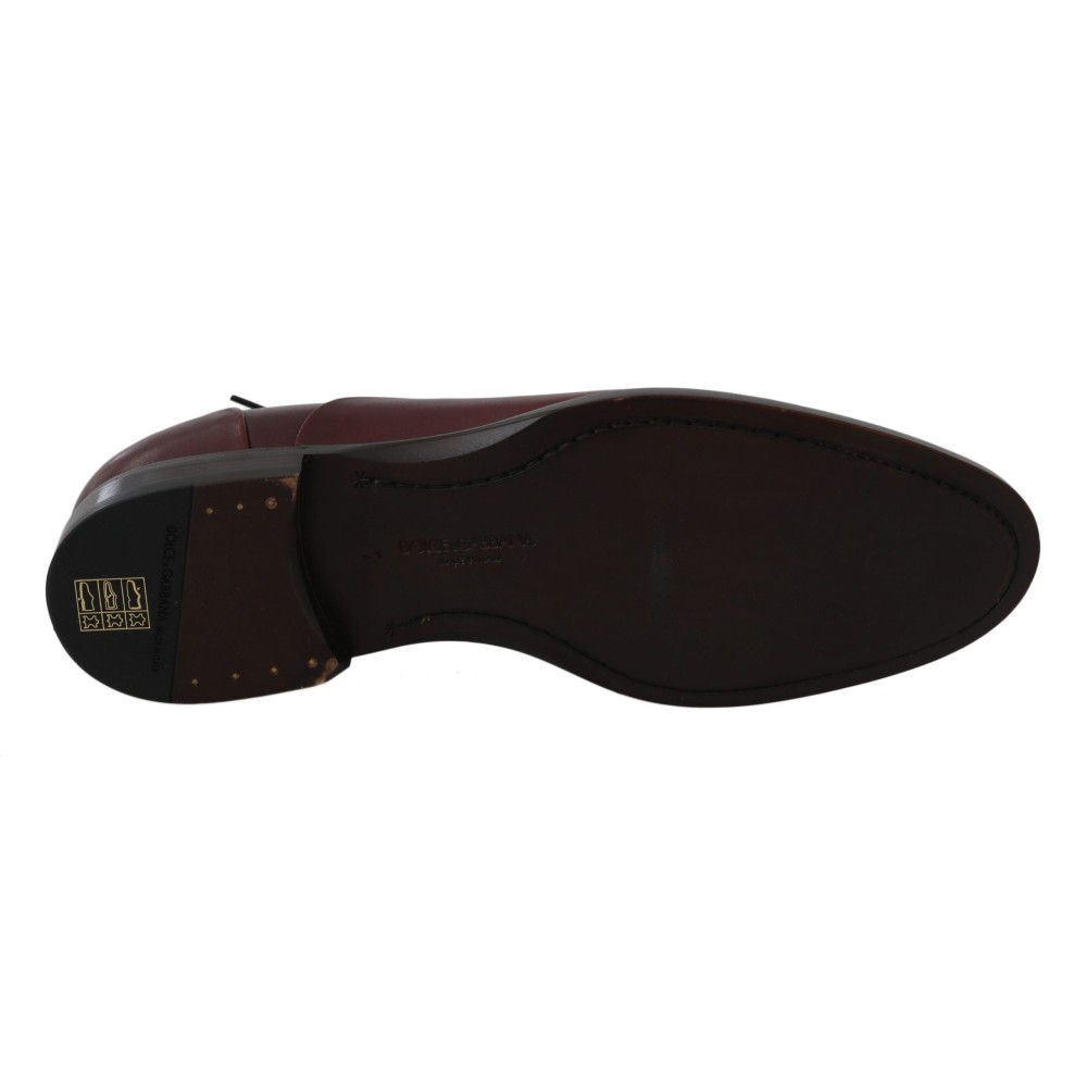 Dolce & Gabbana Elegante bordeauxfarbene Lederschuhe