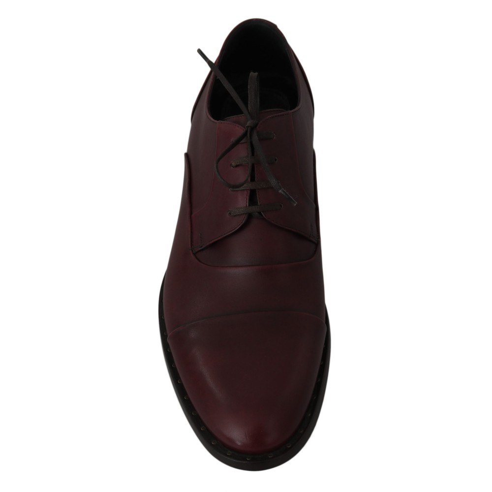 Dolce & Gabbana Elegante bordeauxfarbene Lederschuhe