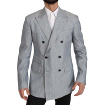 Dolce & Gabbana Eleganter hellblauer doppelreihiger Blazer