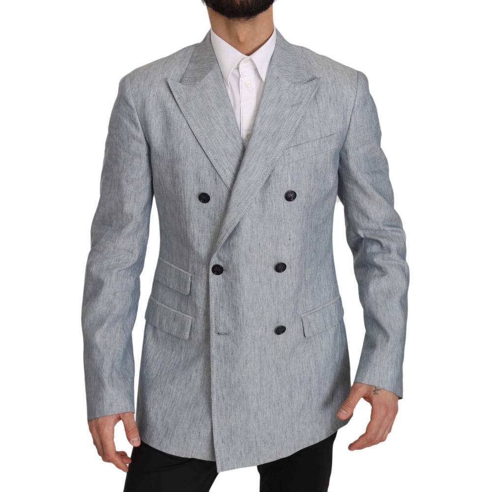 Dolce & Gabbana Eleganter hellblauer doppelreihiger Blazer