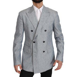 Dolce & Gabbana Eleganter hellblauer doppelreihiger Blazer