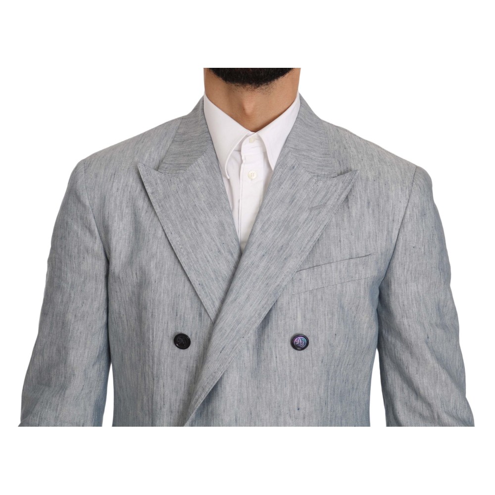 Dolce & Gabbana Eleganter hellblauer doppelreihiger Blazer