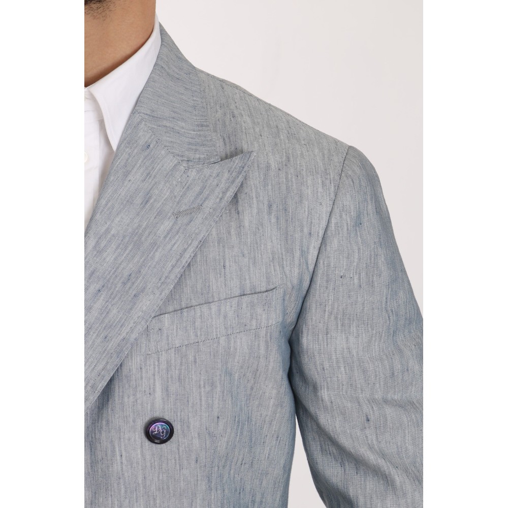 Dolce & Gabbana Eleganter hellblauer doppelreihiger Blazer