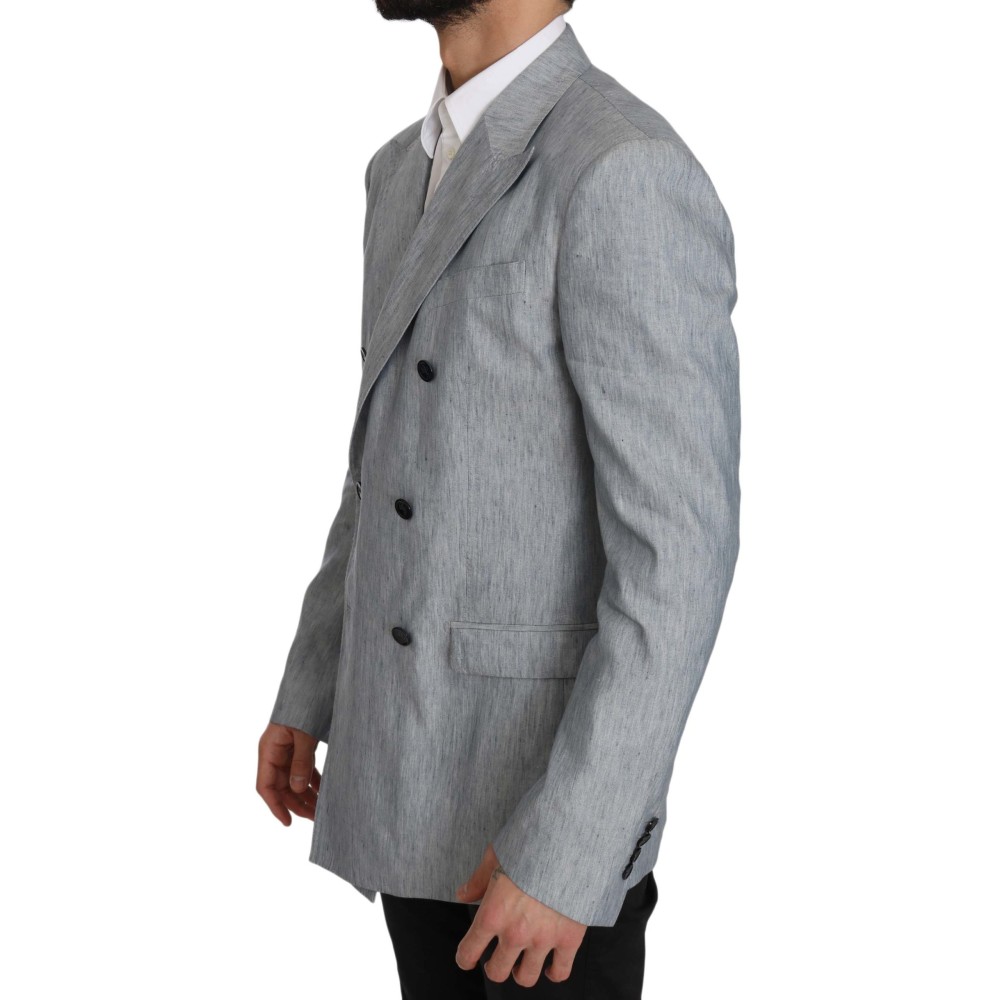 Dolce & Gabbana Eleganter hellblauer doppelreihiger Blazer