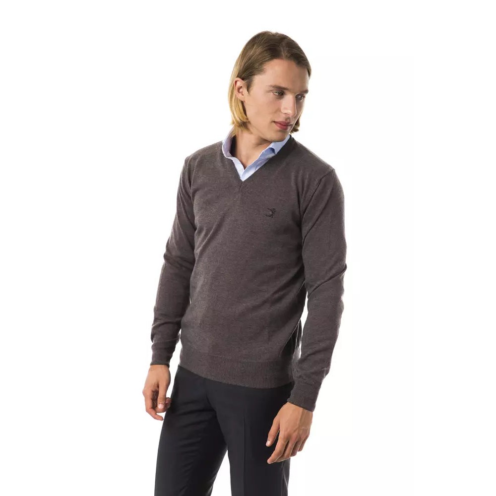 Uominitaliani Grauer Pullover aus Merinowolle für Männer