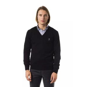 Uominitaliani Schwarzer Pullover aus Merinowolle für Männer
