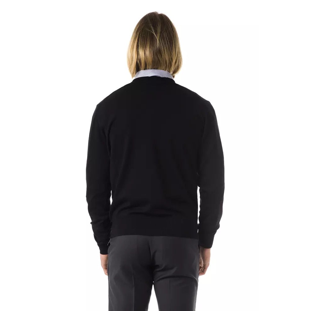 Uominitaliani Schwarzer Pullover aus Merinowolle für Männer