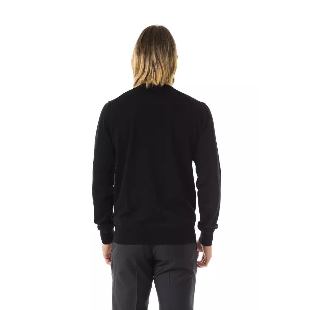 Uominitaliani Schwarzer Pullover aus Merinowolle für Männer