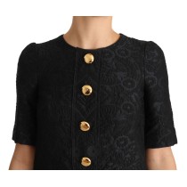 Dolce & Gabbana Elegantes Schwarzes Minikleid mit Knopfverzierung